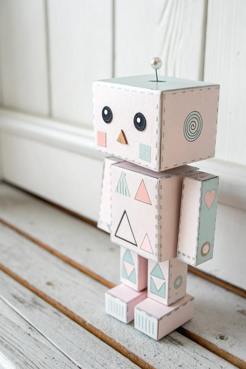 Transform used cardboard into endearing automatons—creativity meets sustainability!