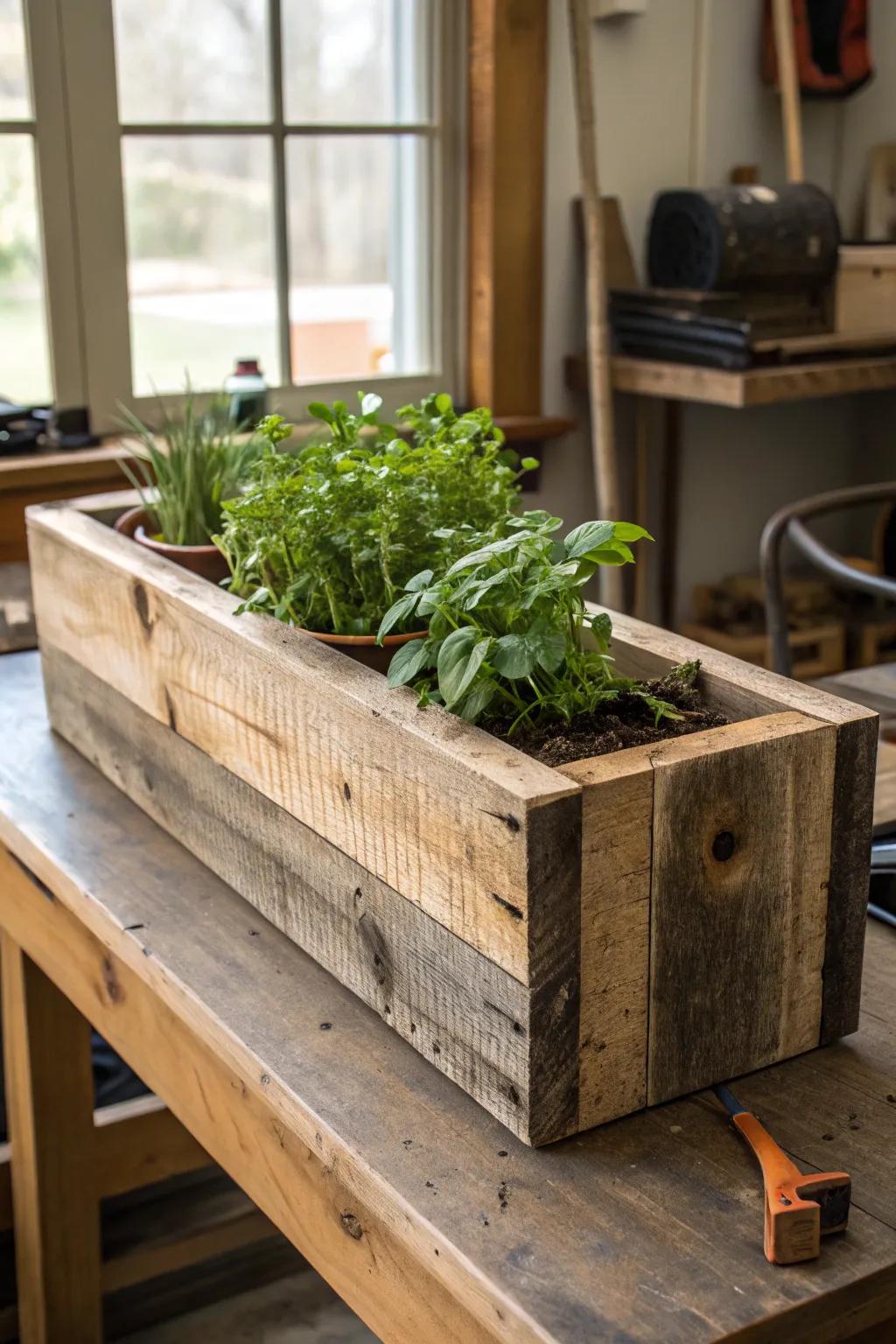Repurpose leftover decking into a gorgeous rustic planter box that celebrates both craftsmanship and nature.