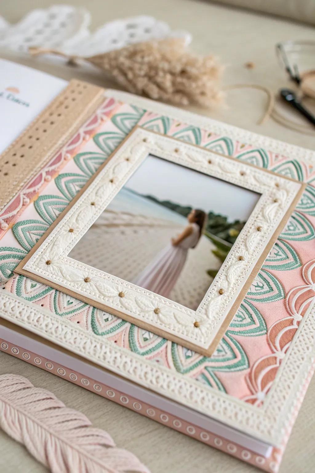 Imbue your scrapbook with refined, handcrafted ornamental edges that harmonize understated allure with bohemian elegance.