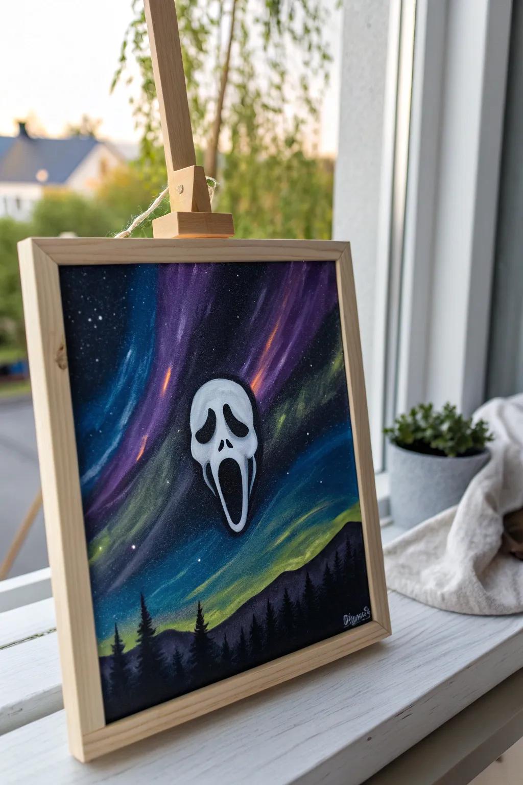 Embrace the elegance of simplicity through a hauntingly gorgeous Specter mask outline.