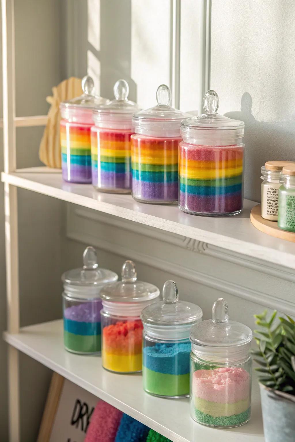 Transform your area with colorful, minimalist slime storage—where organization becomes an art!