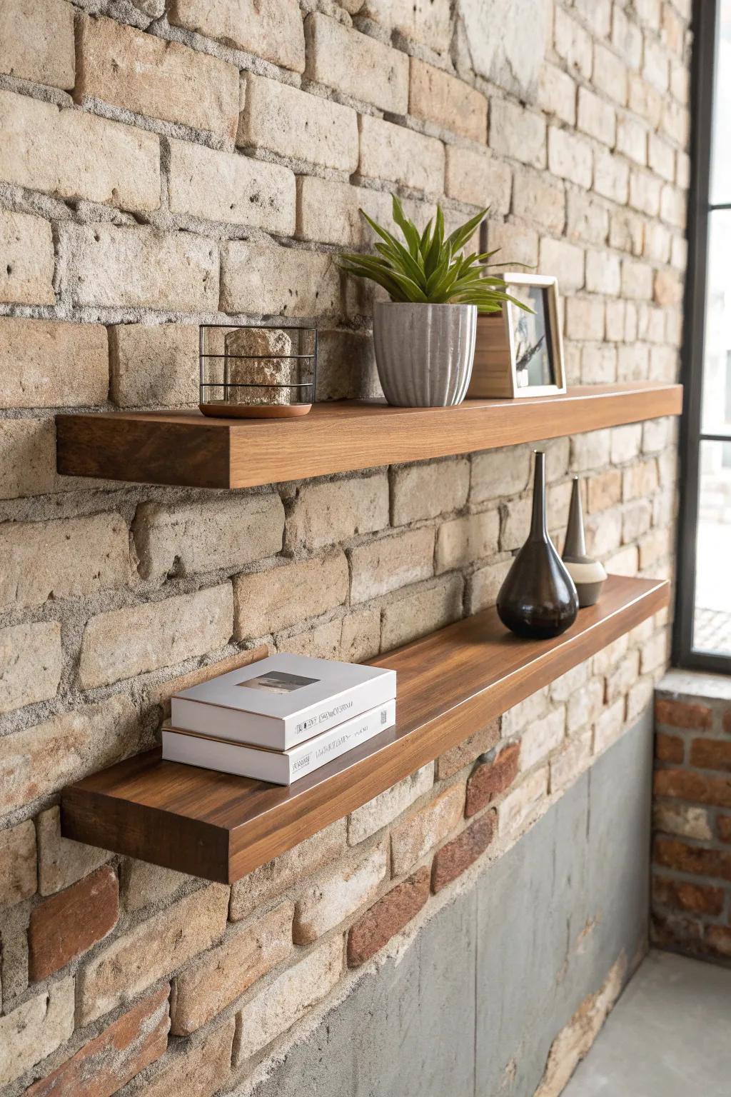 Enhance your dwelling with sophisticated suspended ledges that harmonize aesthetic with utility.