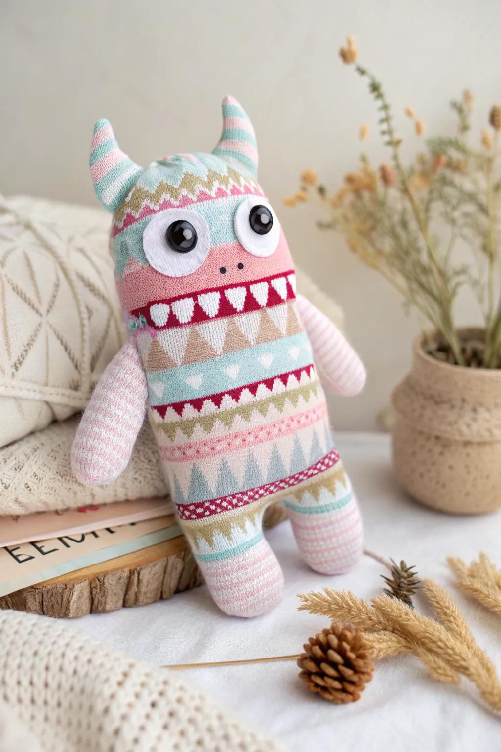 Meet your quirky new desk companion: a charming sock monster that brings joy and creativity to any workspace!
