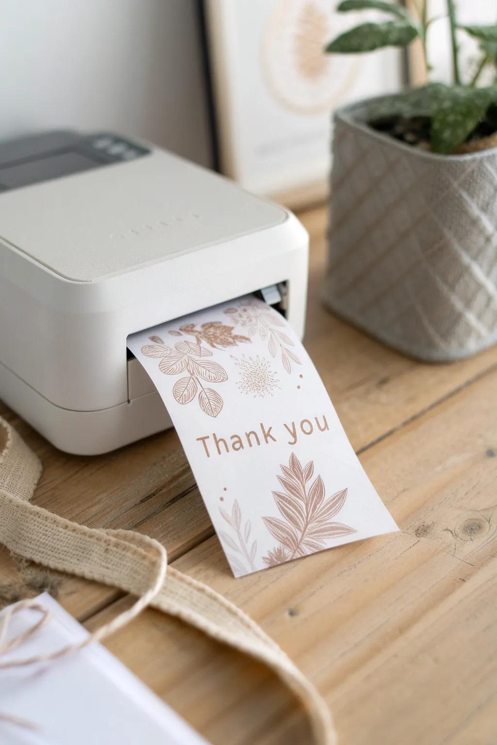 Lend a personalized touch to each present by using bespoke thermally printed markers.