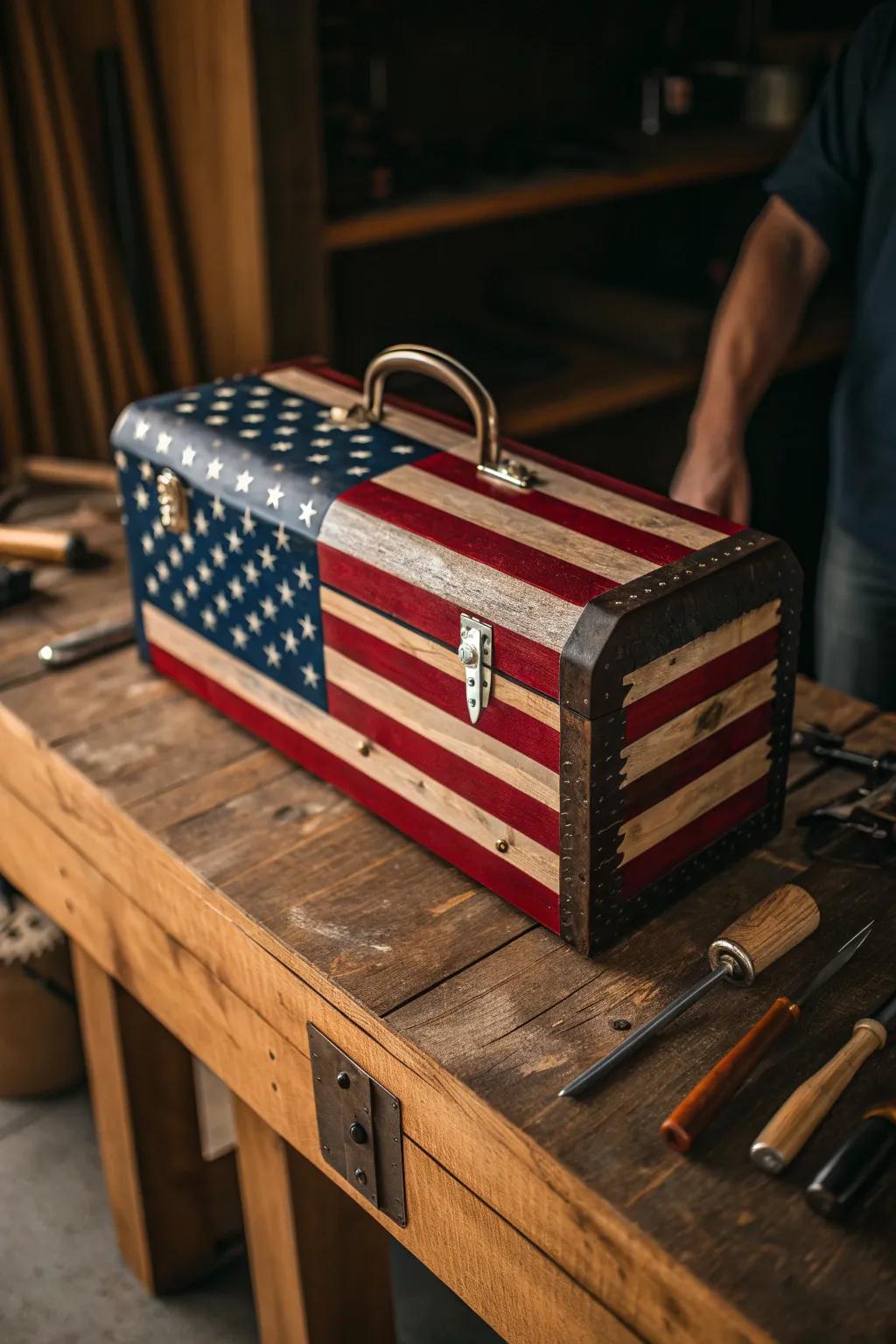 Express your patriotism with a toolbox standing out in national colors. 🇺🇸 #Artisanship #PatrioticFlair