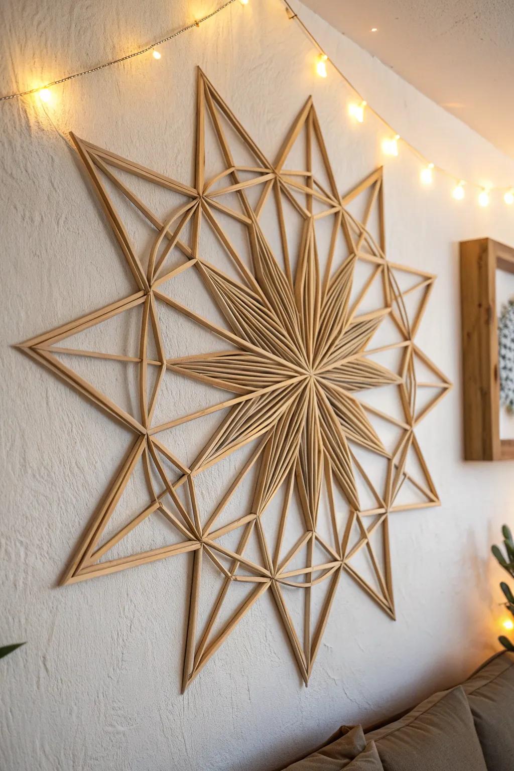 Transform simplicity into elegance with stunning toothpick art. 🌿✨ #MinimalistCrafts #ScandiBoho