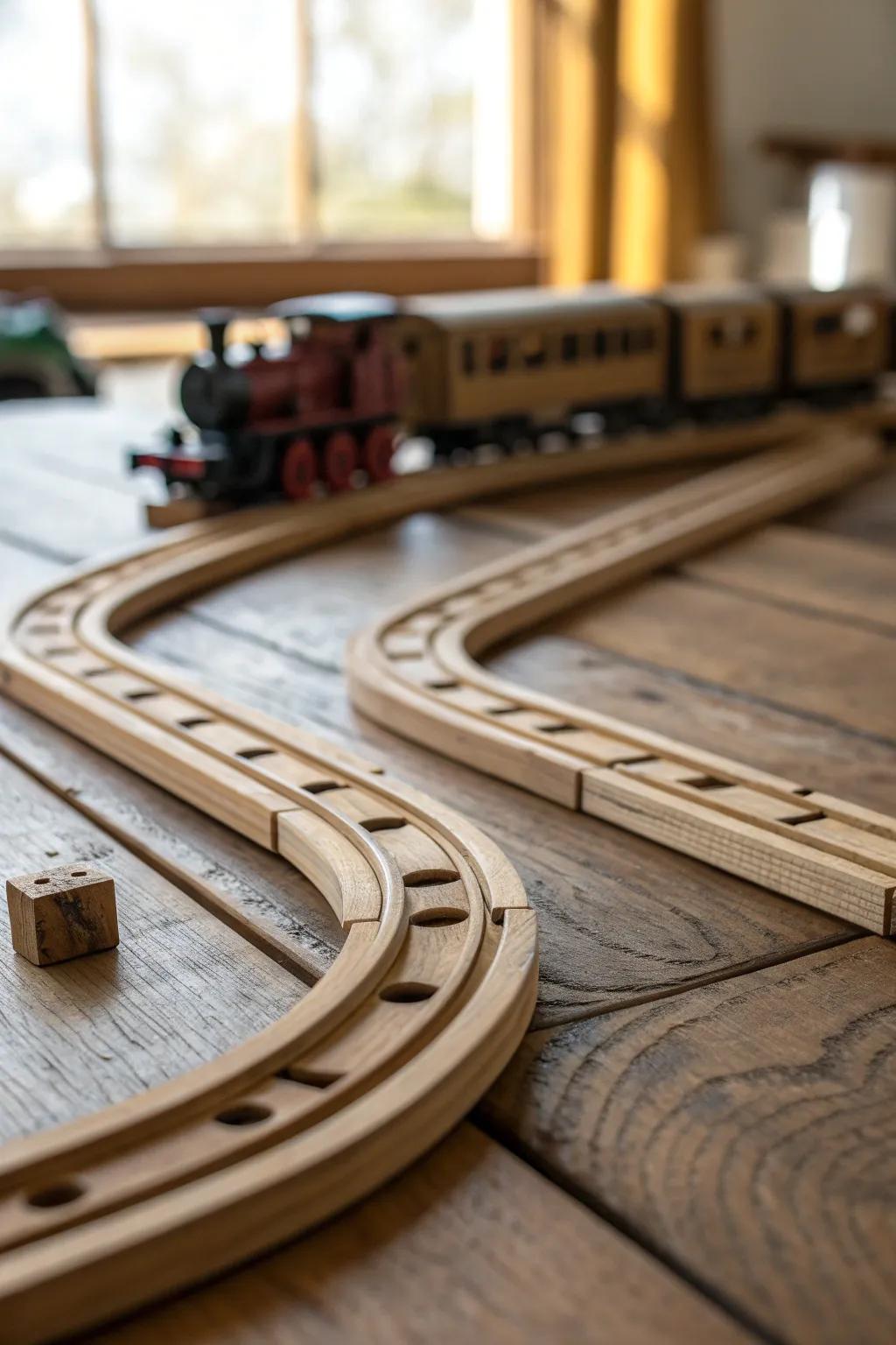 Revisit the classic allure of timber train tracks, where skill meets nostalgia.
