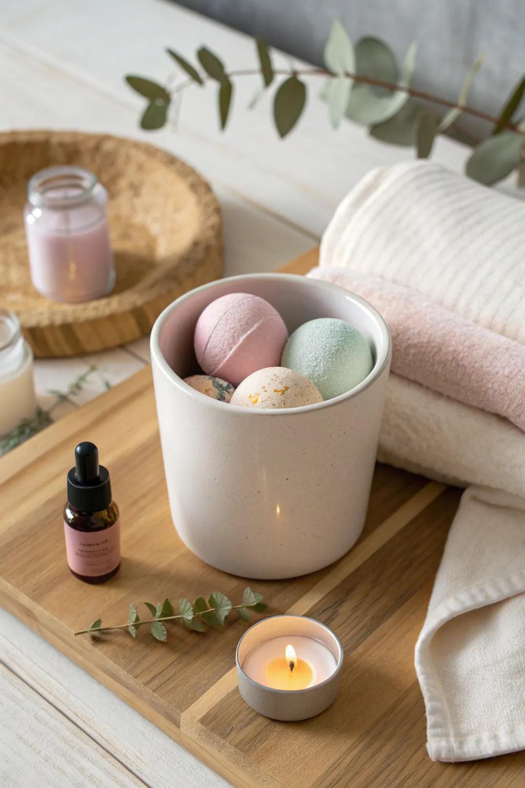 Indulge within a serene spa juncture by virtue of this enchanting container indulgence compilation — wherein unpretentiousness converges with opulence harmoniously.