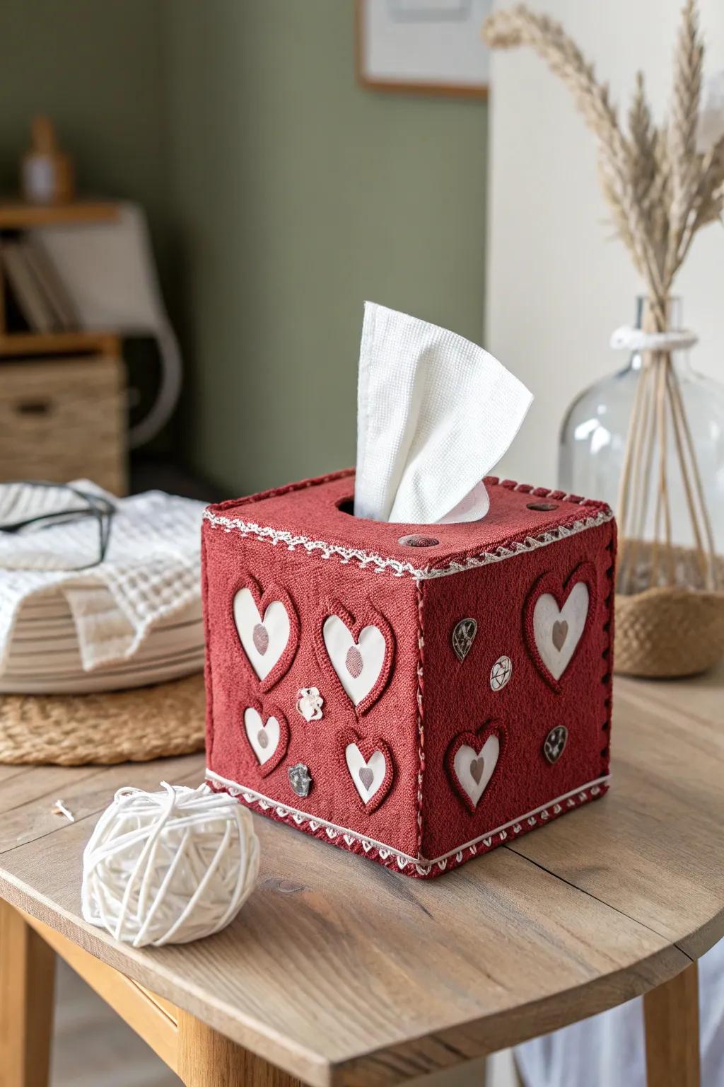 Infuse a Sincere Sentiment into Your Decoration through This Alluring Valentine's Tissue Box!