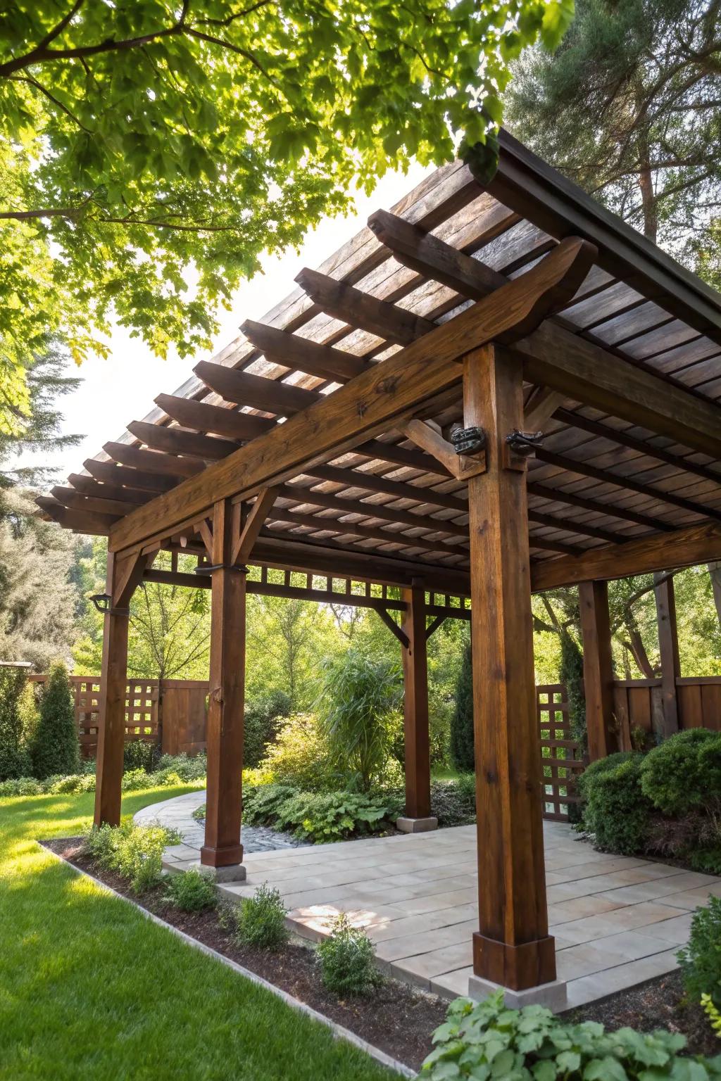 Transform your outdoor area into a constant escape with a beautifully constructed solid roof pergola.