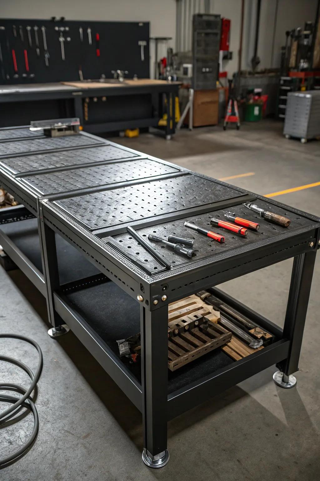 Embrace your inventiveness through a modular welding table that adjusts to your every task.