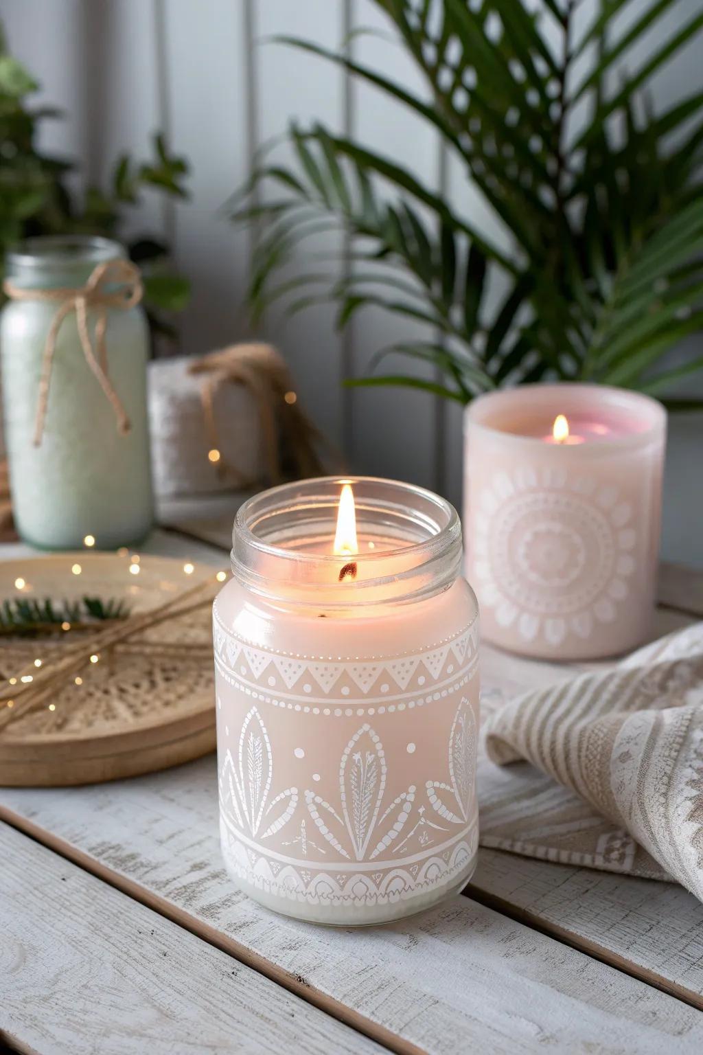 Transform your used candle containers into eye-catching minimalist holders, bringing a cozy and elegant glow to your space. 🌿✨