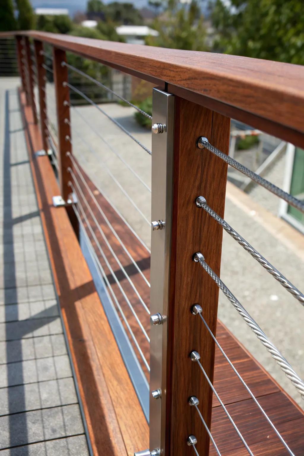 Elevate your space with the modern elegance of vertical wire railings.