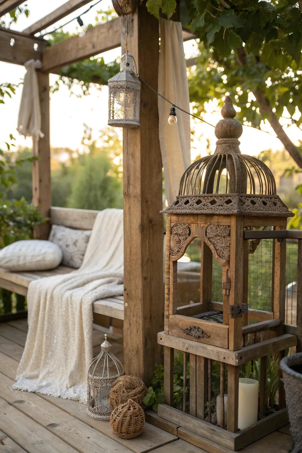 Find rustic charm in every detail of this enchanting catio escape.