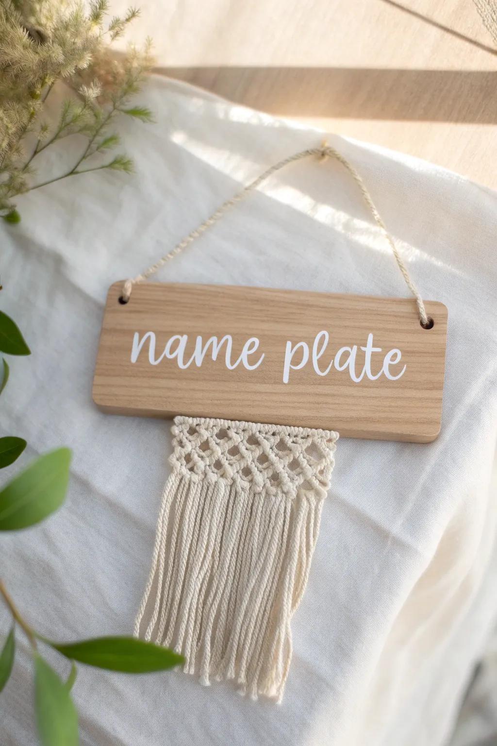 Embrace the allure of simplicity through this exquisite assorted media name artwork, where Scandinavian minimalism converges with boho charm.