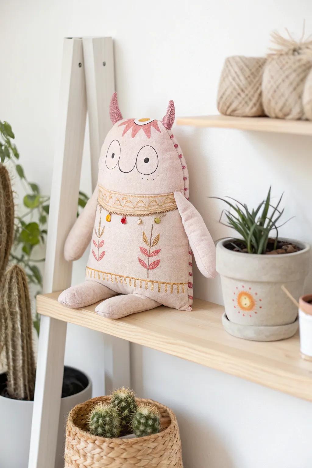 Crafted Loveliness: Embrace the enchantment of minimalist creature plushies with a Scandinavian-Bohemian inflection.