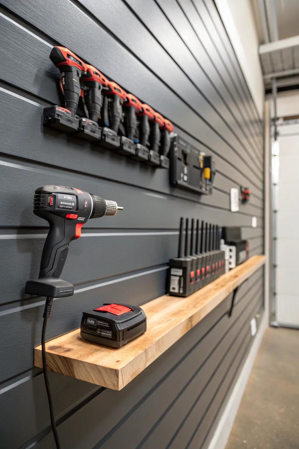 Improve your garage with a DIY charging station that blends flair and efficiency.