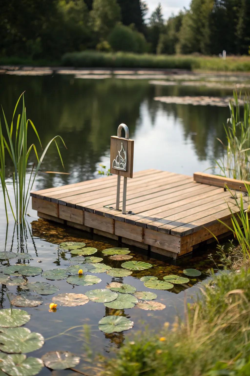 Embrace serenity with a minimalist afloat jetty display, the perfect amalgamation of Scandinavian simplicity and boho charm.