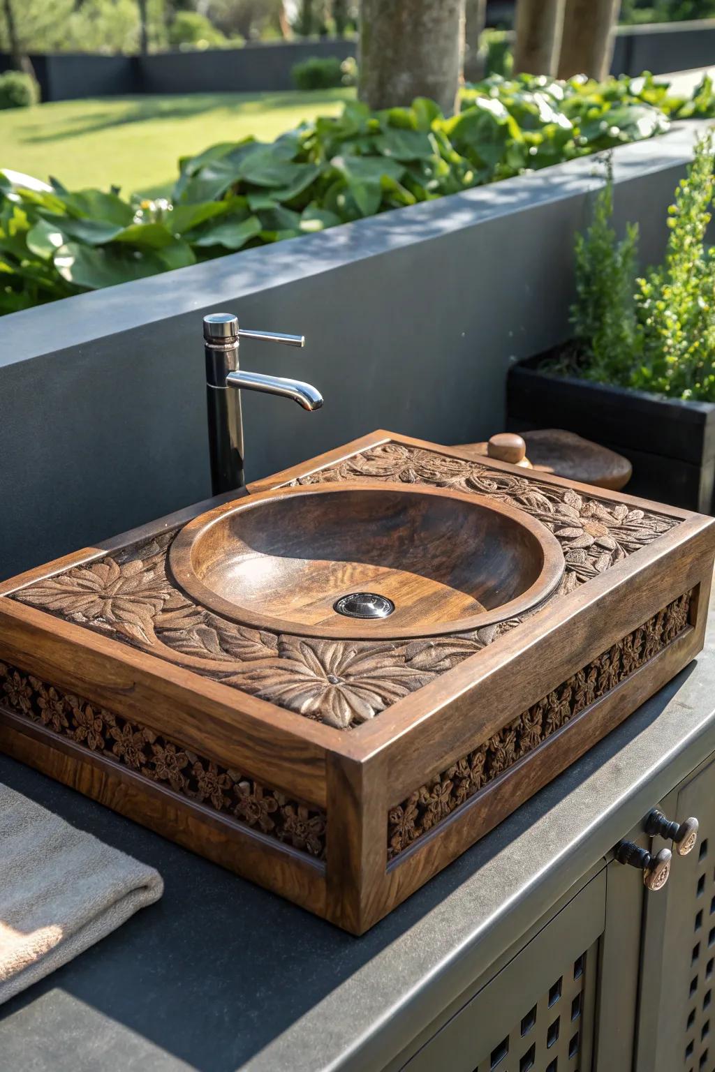 Elevate your outdoor space with a custom-crafted sink cover, where beauty meets utility.