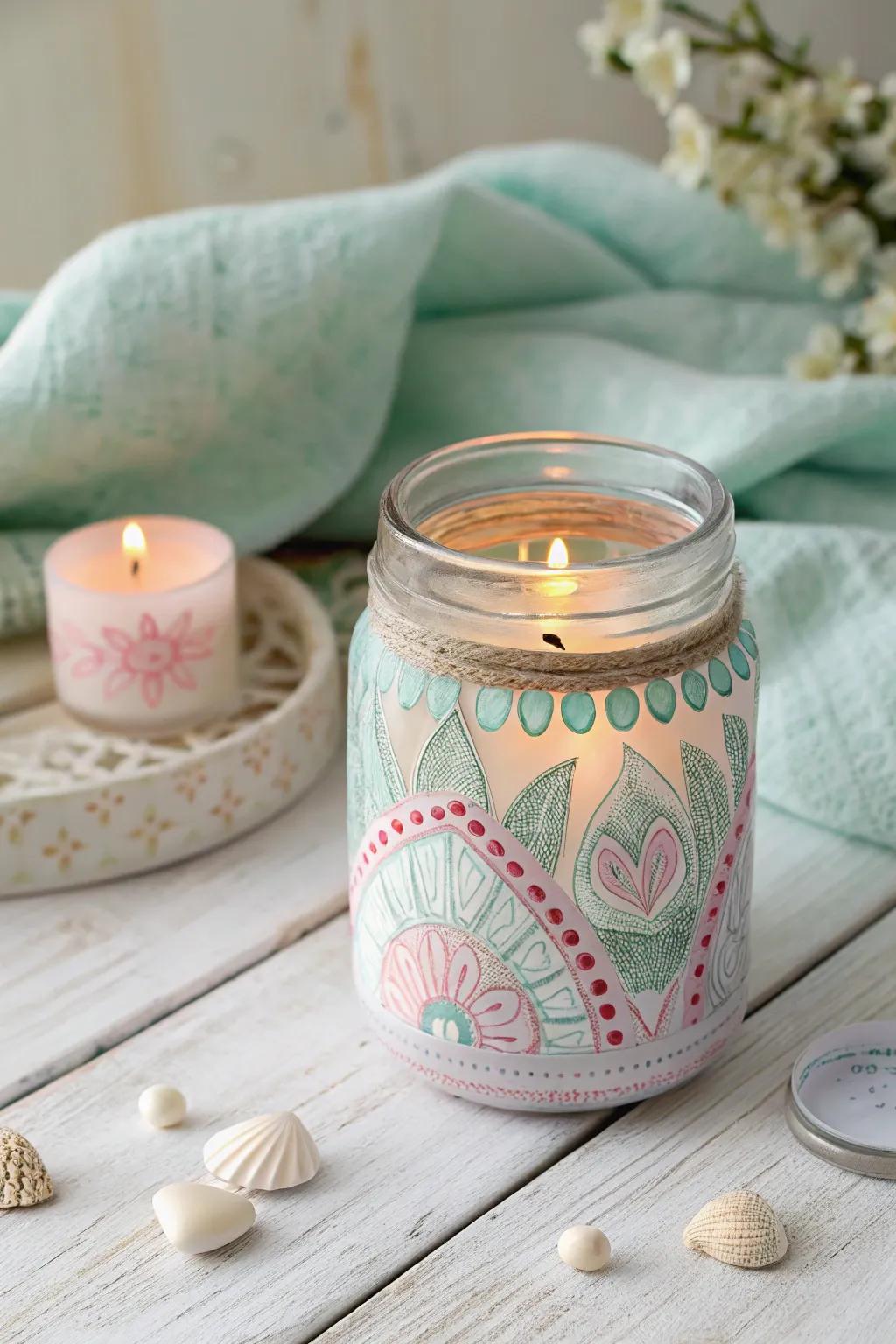 Illuminate your quince celebration with handcrafted charm: Vibrant wax light vessels that blend understated elegance and bohemian flair.