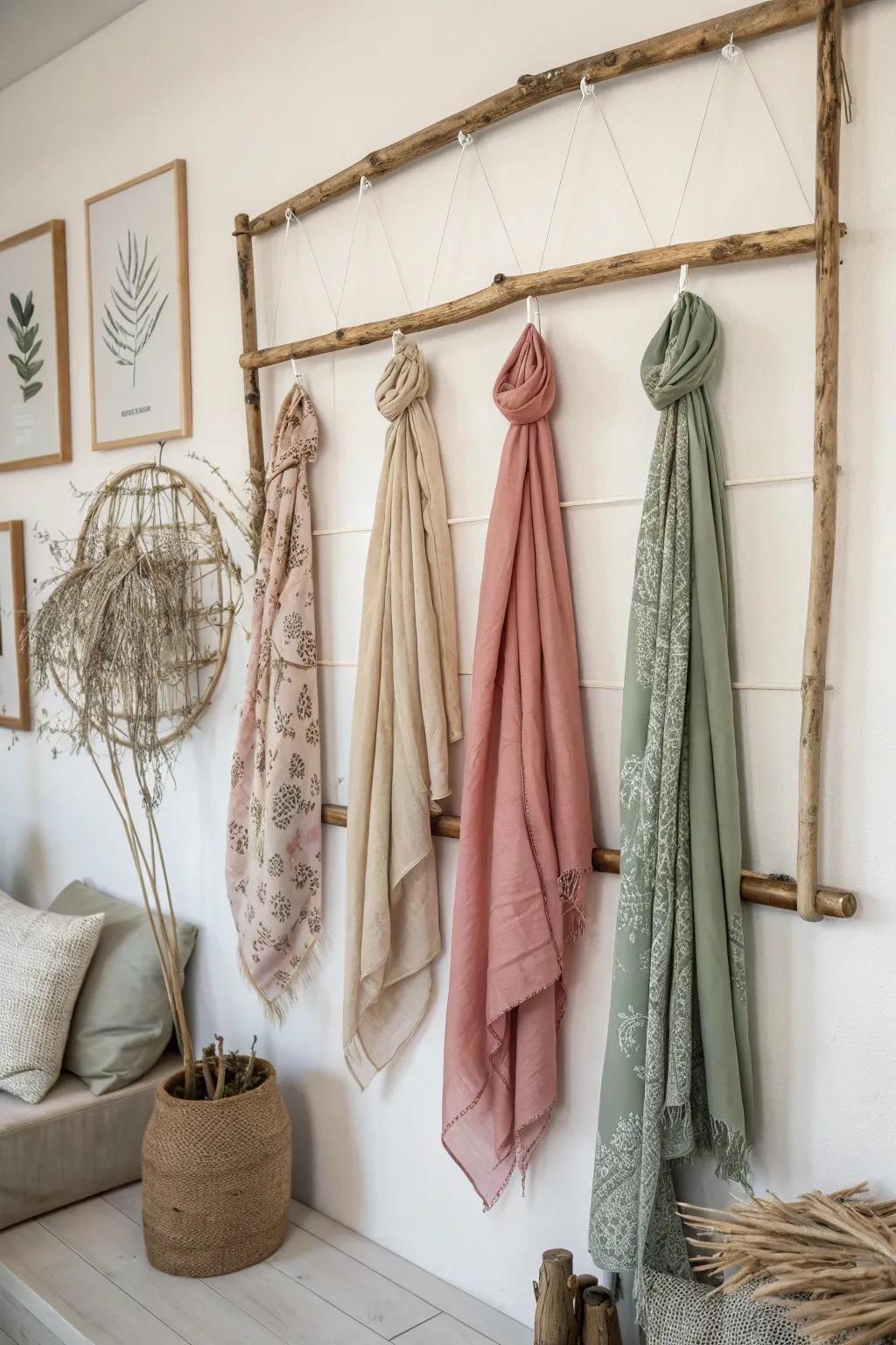 Transform your scarves into art with a chic picture frame display!