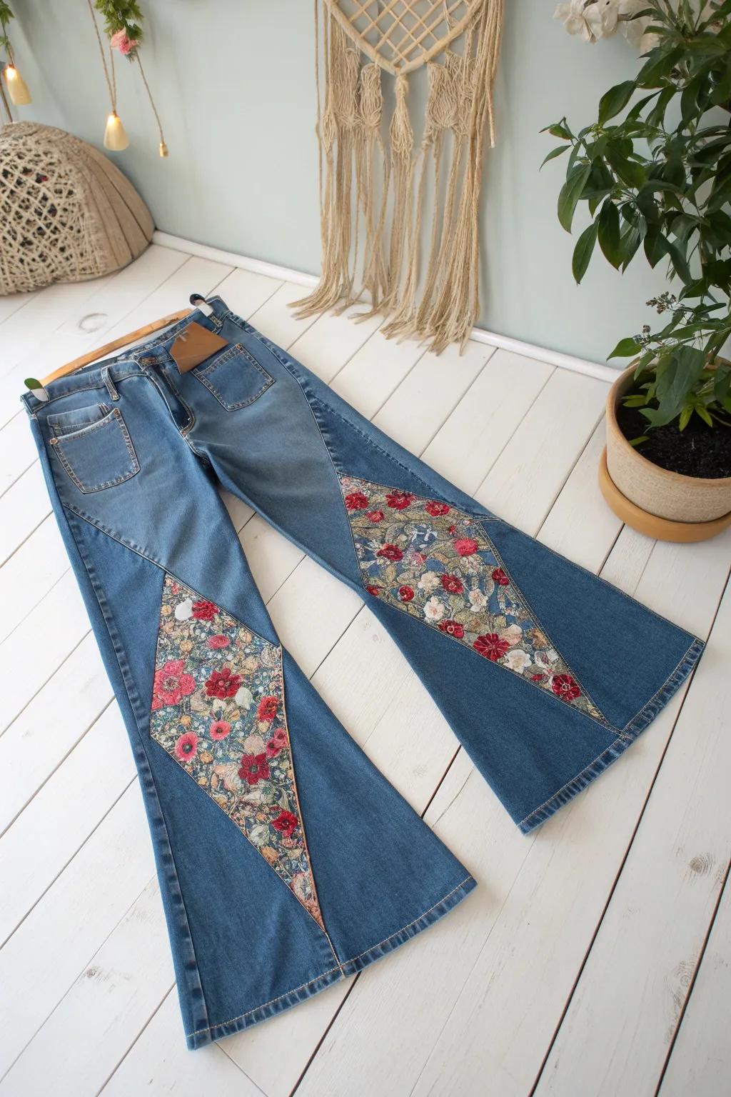 Elevate your style with DIY bell-bottoms: where vintage meets handcrafted beauty.