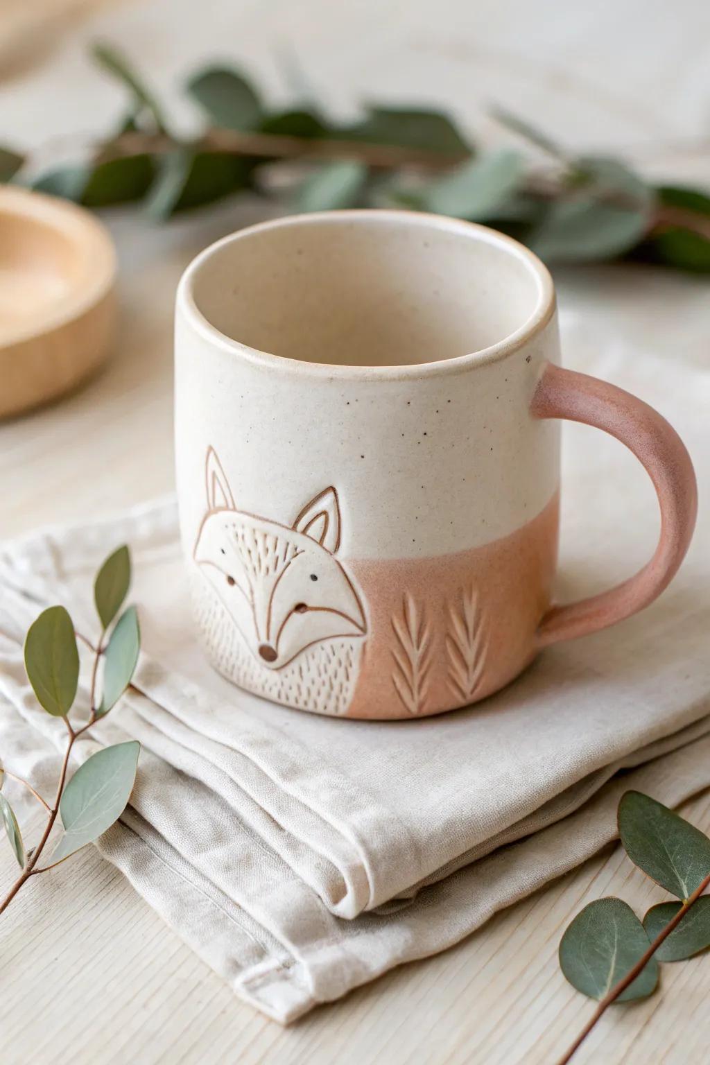 Reveal the charm of a concealed wolf face with each sip, harmonizing minimalist sophistication with a hint of whimsy.