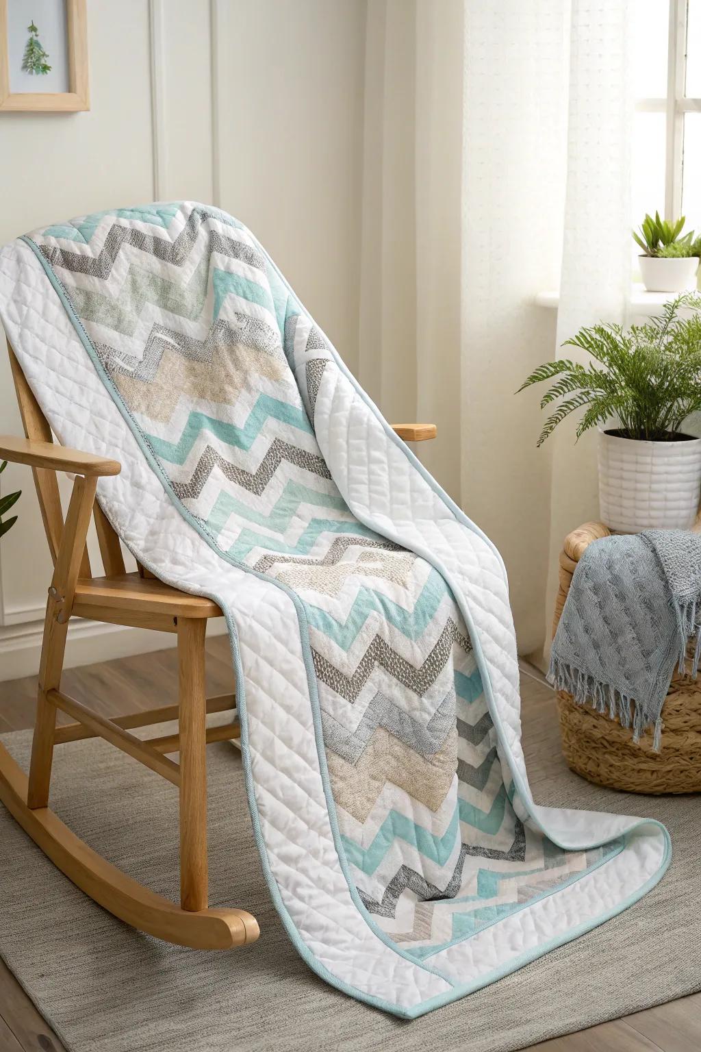 Zigzag Grace: A quintessential fusion of playfulness and sophistication for your little one's nursery.