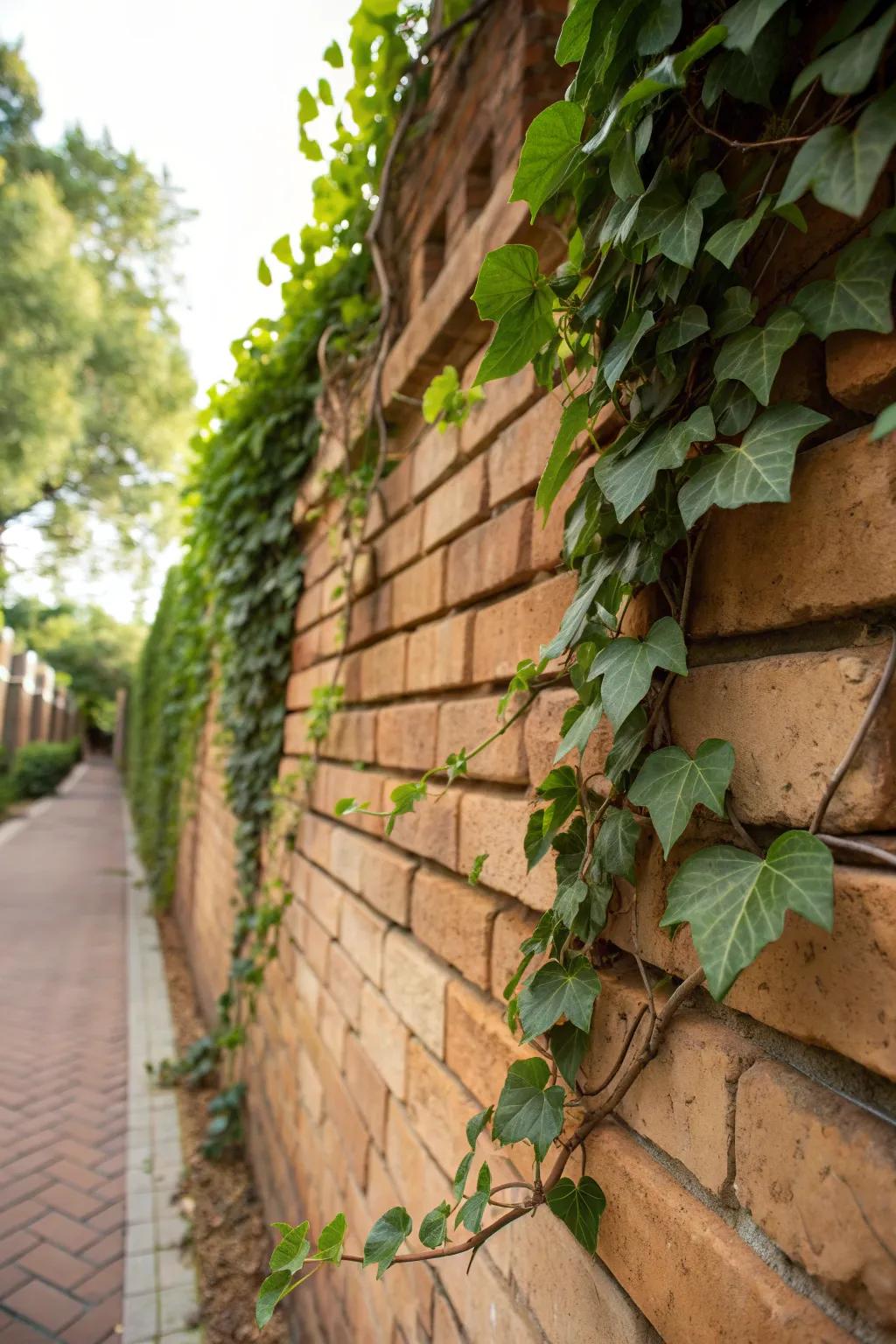 Transform your brick wall into an animated masterpiece with the enchantment of climbing flora.