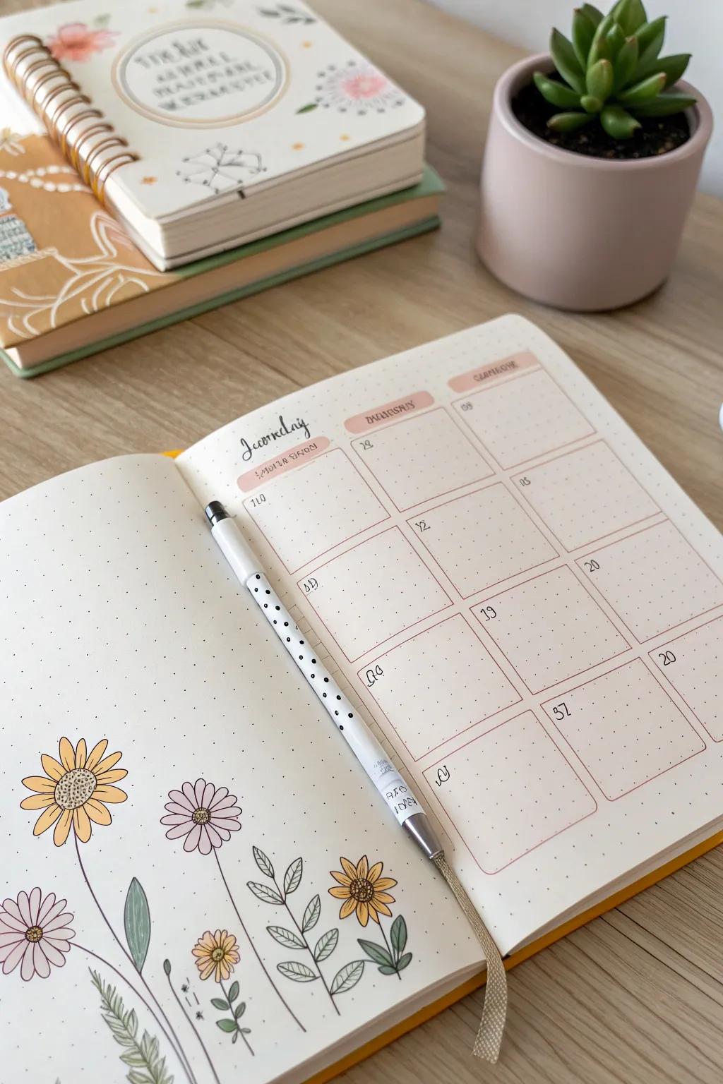 Revolutionize your perusing voyage via a minimalist bullet journal monthly coordinator. Embrace the seasons and permit your literary escapades to burgeon!