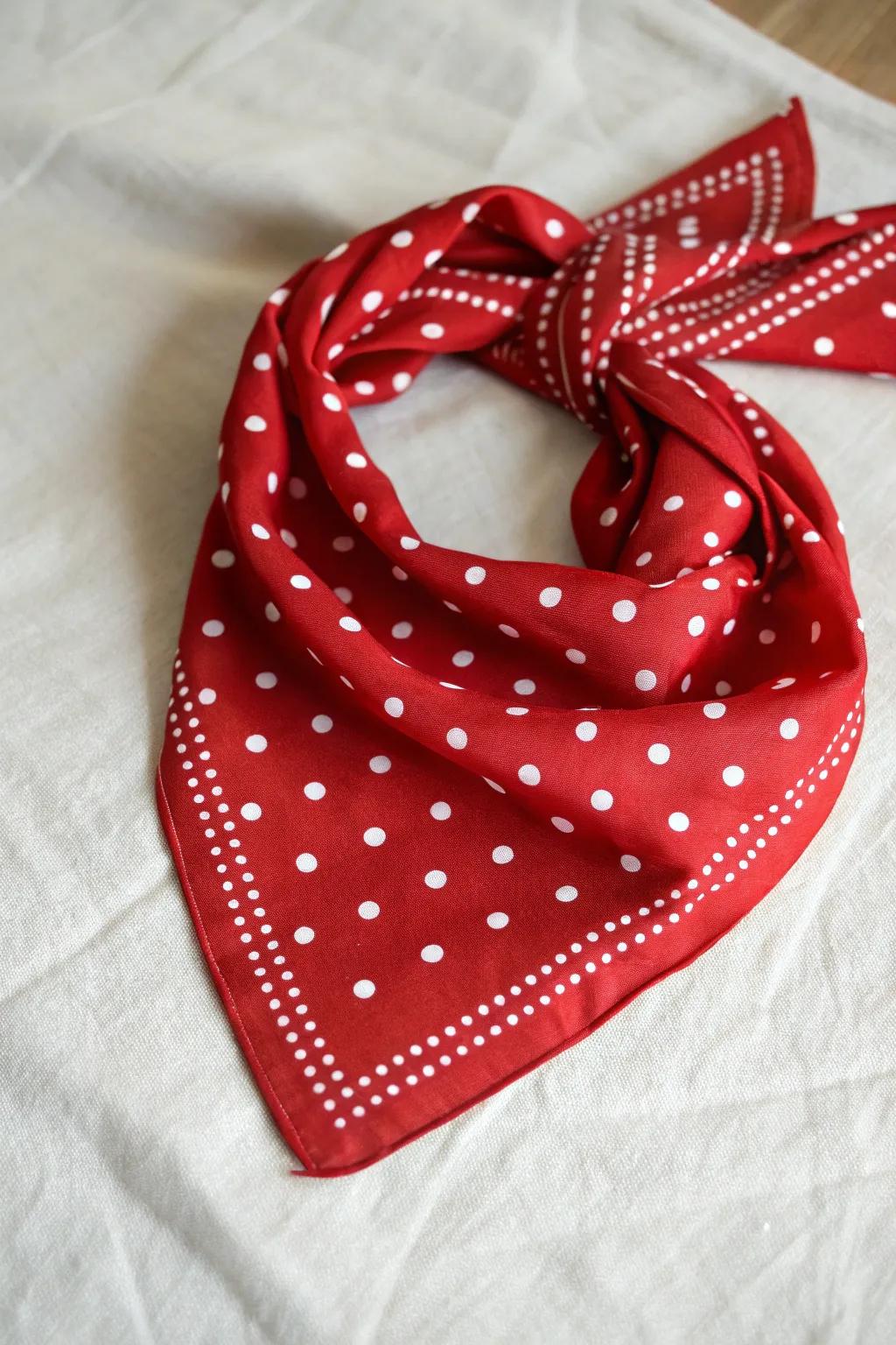 Empower your aesthetic with a dash of vintage charm: the iconic flecked headscarf.