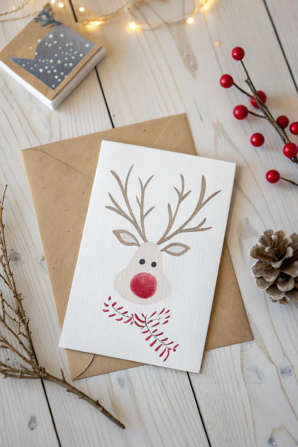 Immortalize the enchantment of childhood through this captivating handprint reindeer card, a treasure to cherish in perpetuity.