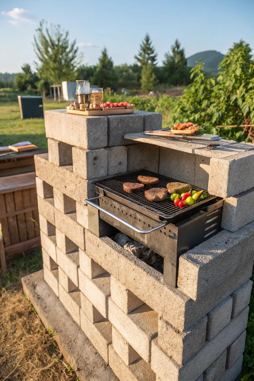 Advance your outdoor cooking prowess with a DIY concrete block barbecue grill – where utility aligns with artisanship.
