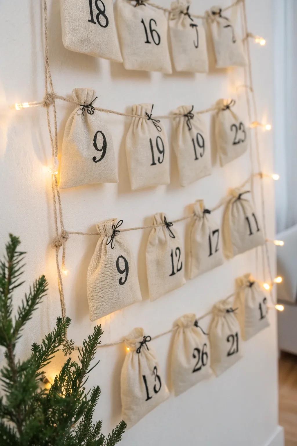 Embrace the spirit of benevolence with a handcrafted, minimalist advent calendar brimming with kindness and joy.