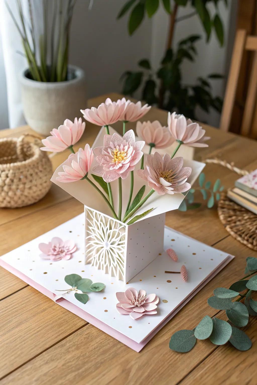 Elevate your card aesthetics to new heights with the captivating allure of pop-up blooms. 🌸 #DIYCardMagic