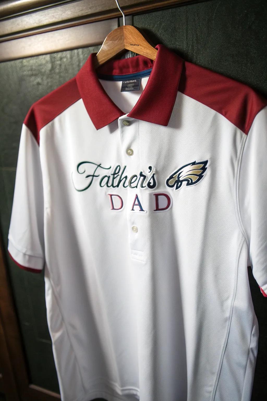 Mark Father's Day with a personalized sports shirt that champions both team loyalty and dad's individual flair.