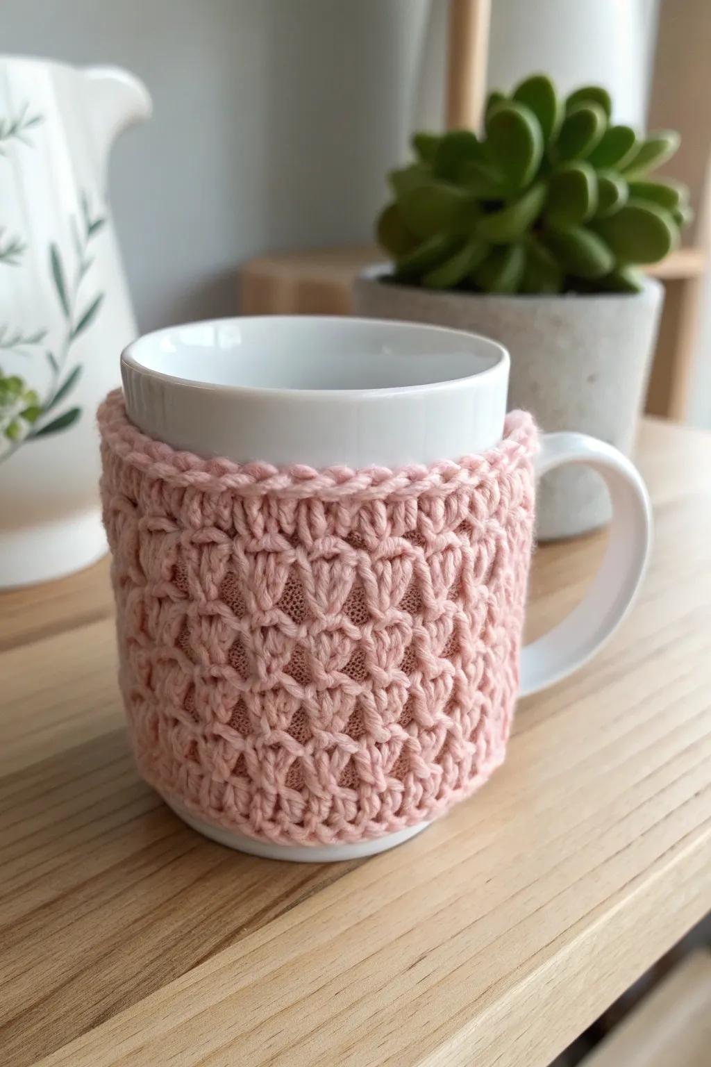 Envelop your cup in coziness and flair with this lovely weaving jacket, impeccable for adding a personal touch to your coffee indulgence.