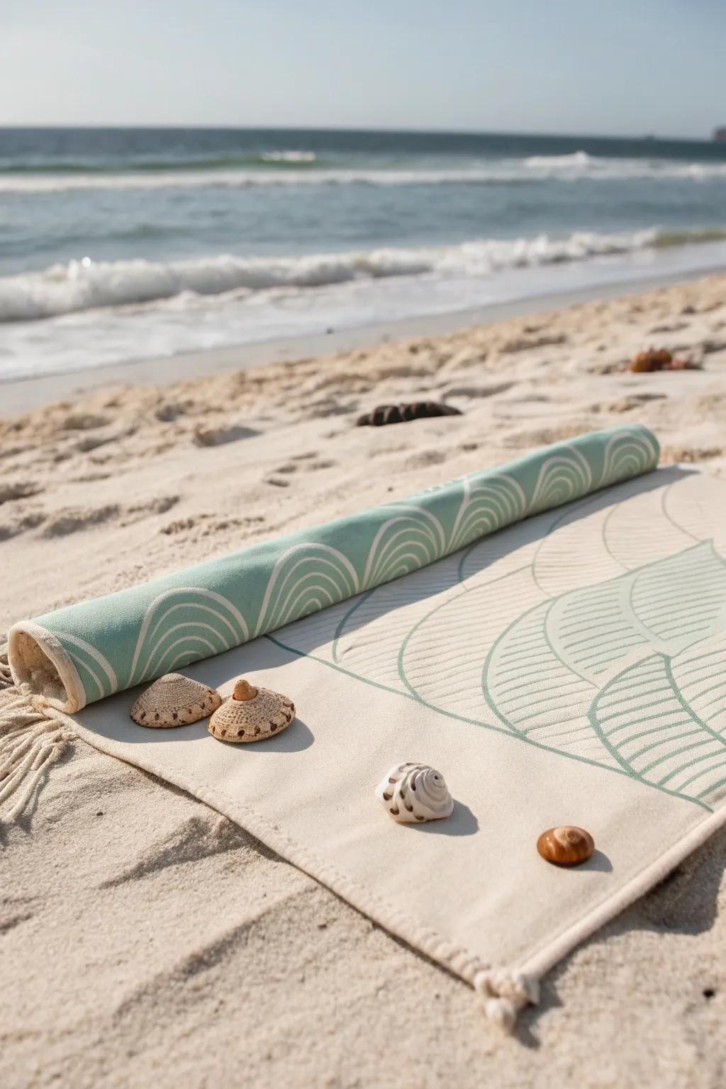 Welcome beach days with flair and ease – a roll-out game area that blends minimalist design with natural appeal.