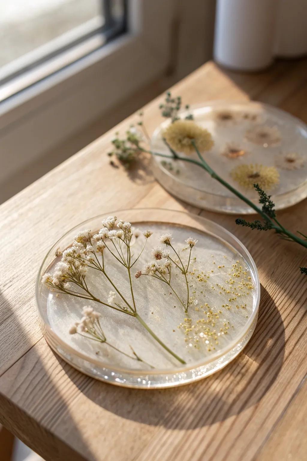 Create your personal haven with captivating polyester coasters that bring the beauty of nature to your tabletop.