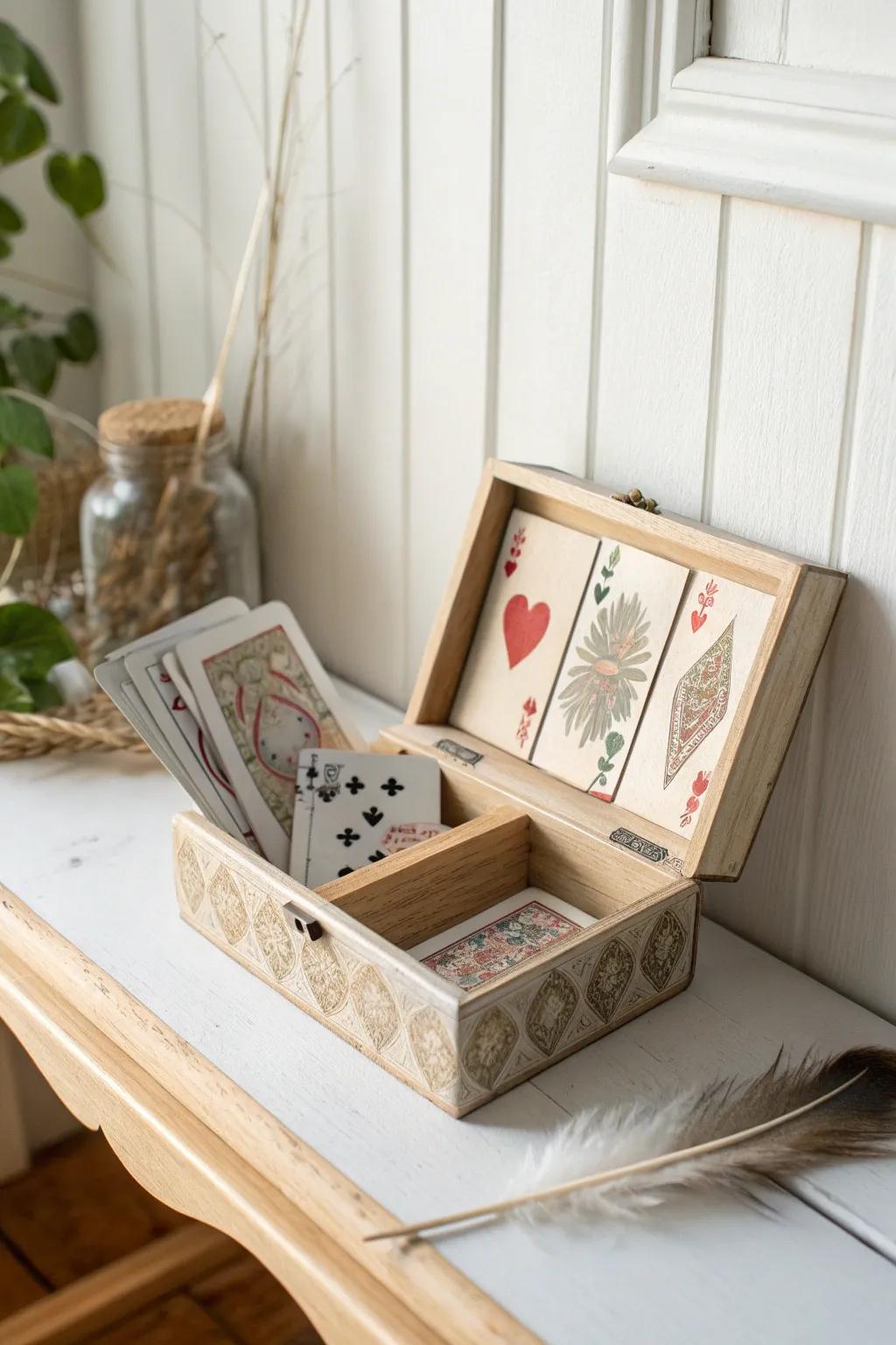 Revamp your shelves with a delightful DIY card box, merging minimalist elegance with playful inventiveness.