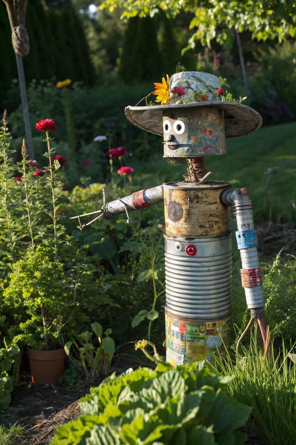 Transform discards into treasures with this reimagined scarecrow marvel!