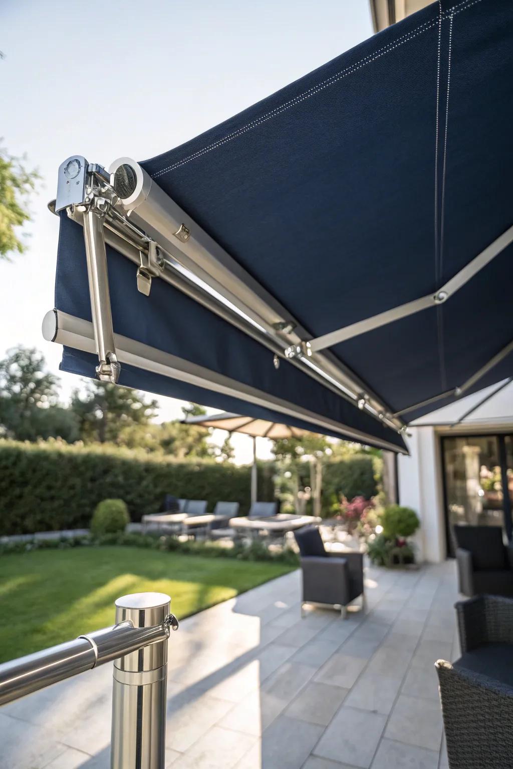 Elevate your outdoor area with a retractable awning: where artistry converges with relaxation.