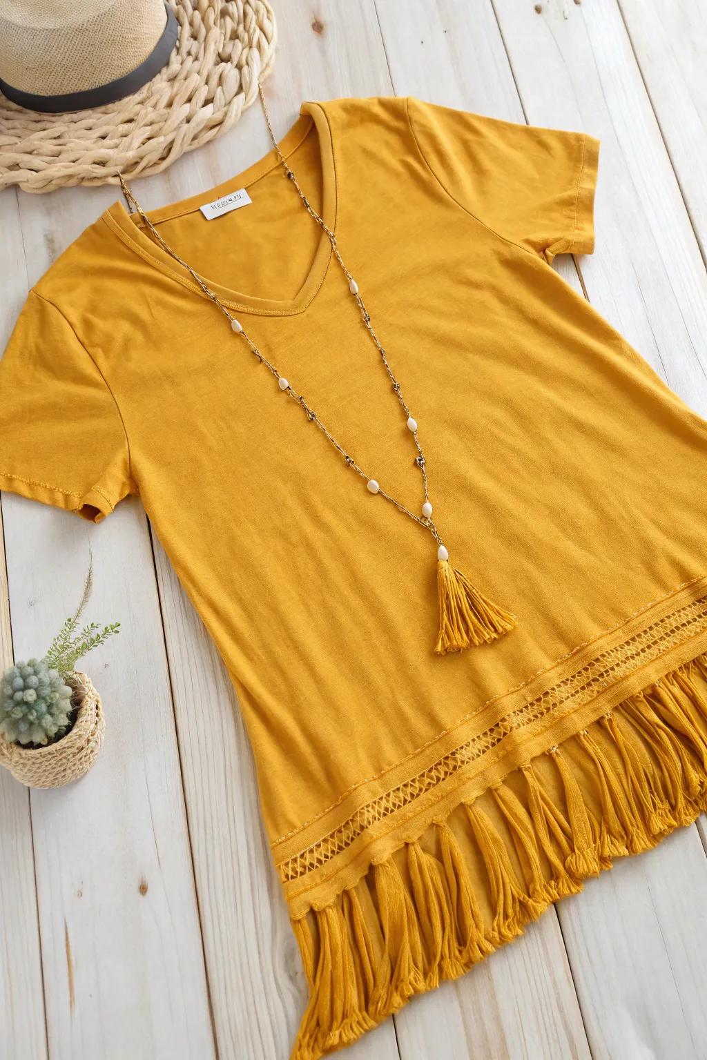 Add a fun twist to your tees with a simple DIY fringed hem—chic and effortless!