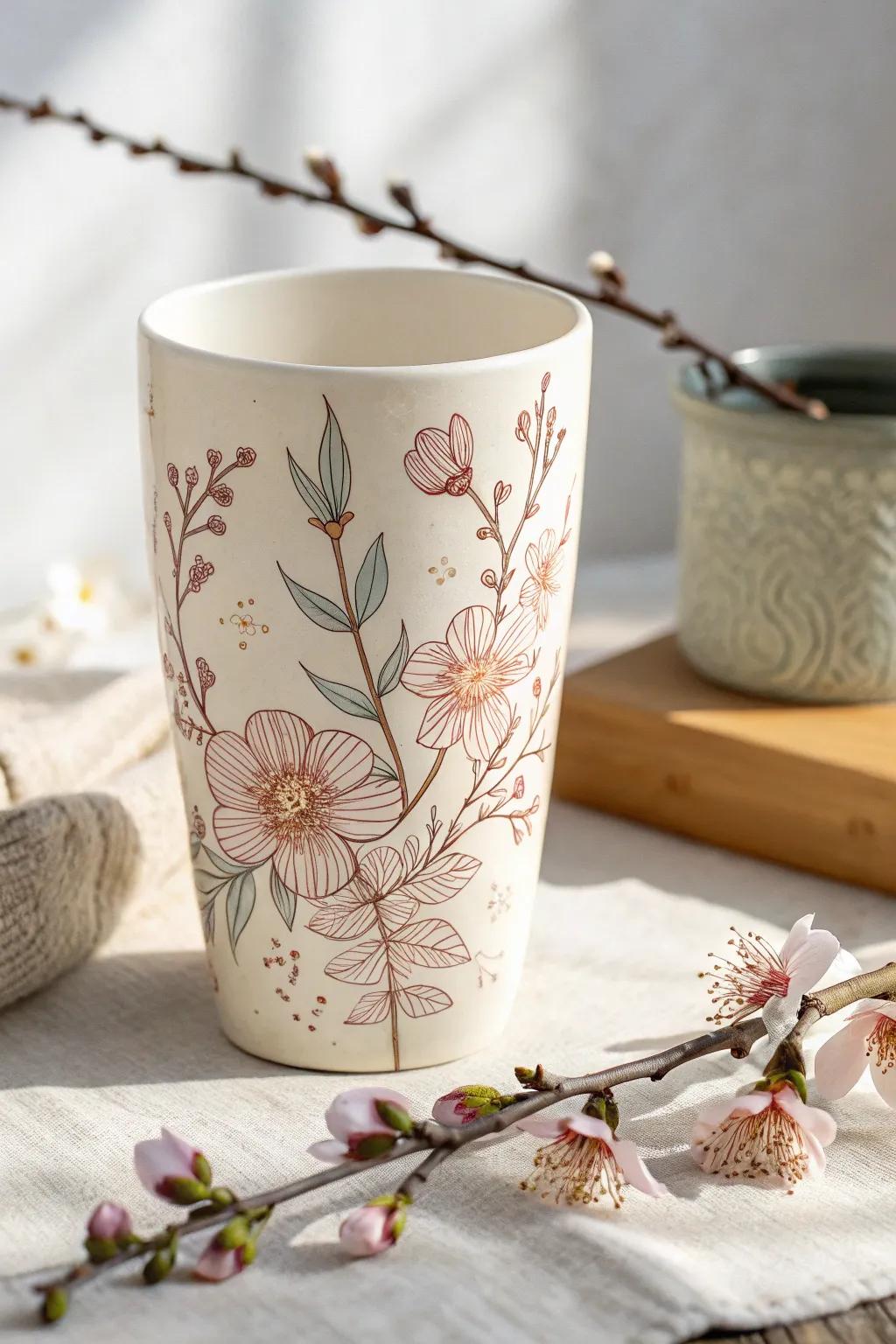Imbibe in vogue this Easter with a bloom-themed mug exuding natural splendor and sophistication.