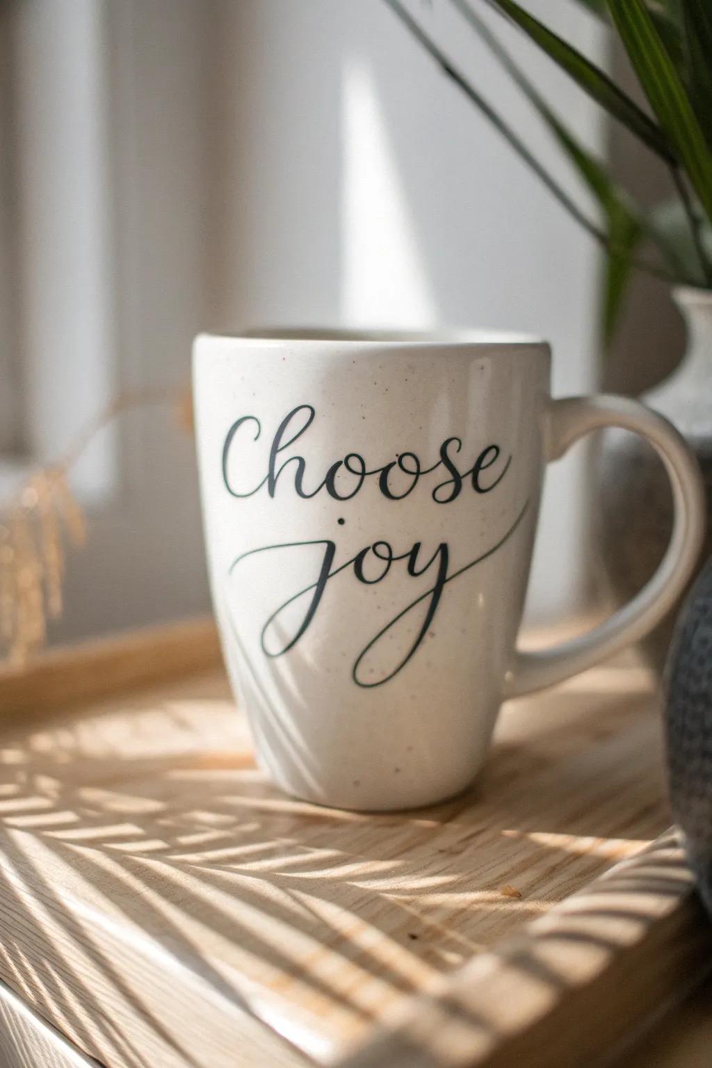 Begin your day with a dash of happiness and simplicity ☕️✨ #ChooseJoy #MinimalistCraft