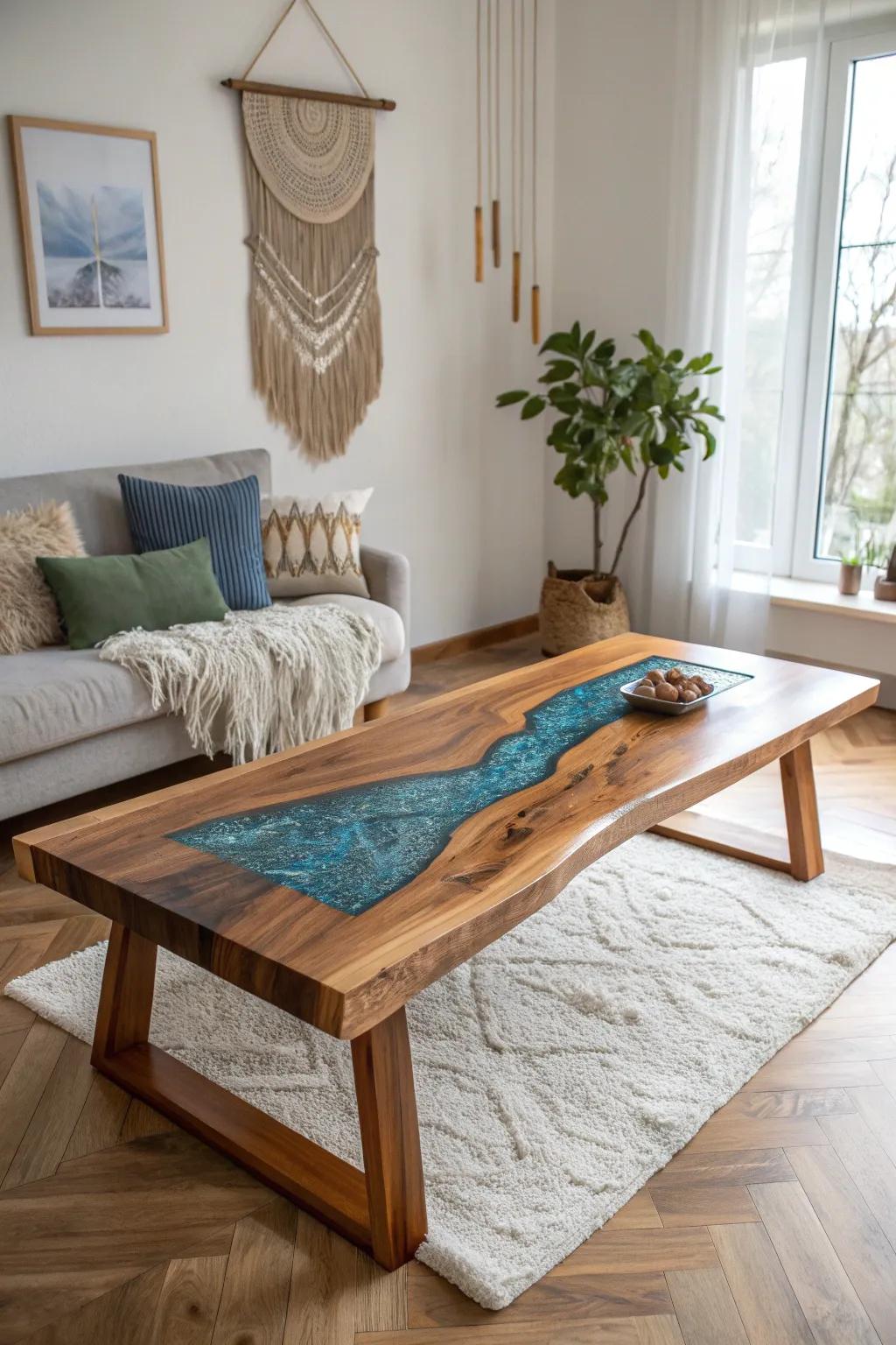 Revamp your area with the mesmerizing allure of a resin current table – where the natural world converges with artistry in seamless accord.