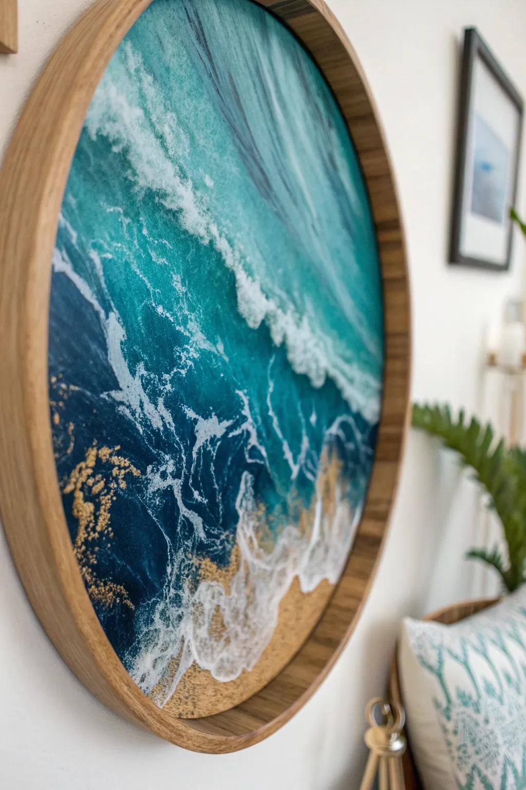 With the calming beauty of original resin wall art, you may enhance your space.