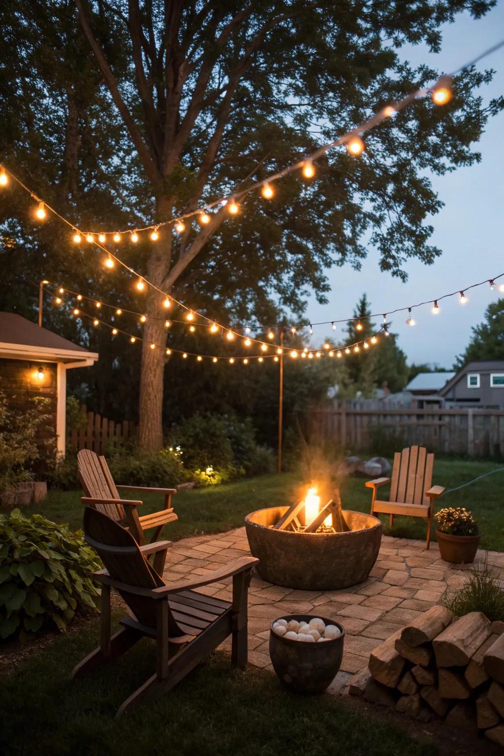 Revolutionize your evenings with the captivating radiance of fairy illumination suspended over a snug hearth.