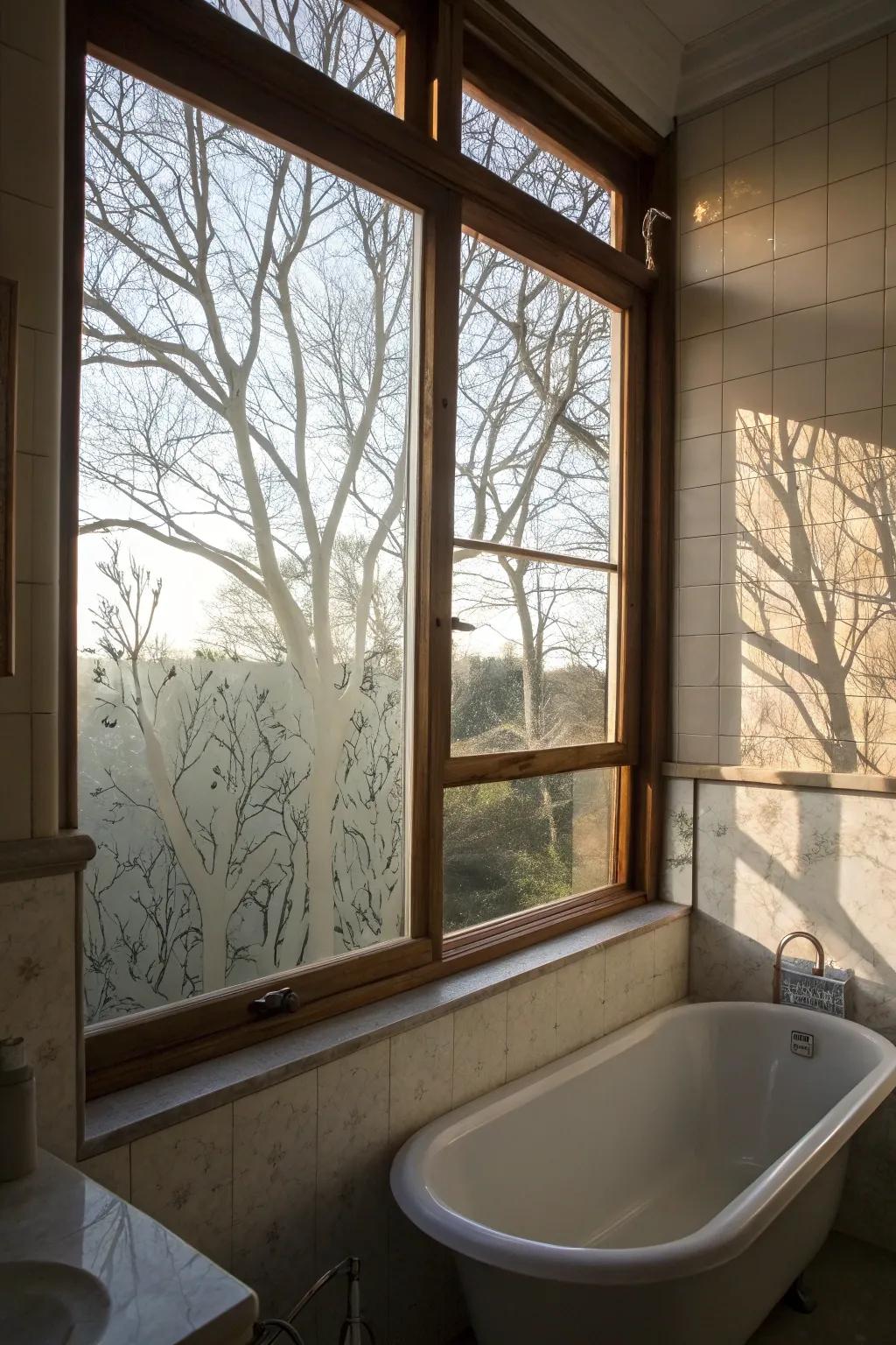 Introduce tranquility with nature-inspired frosted designs.