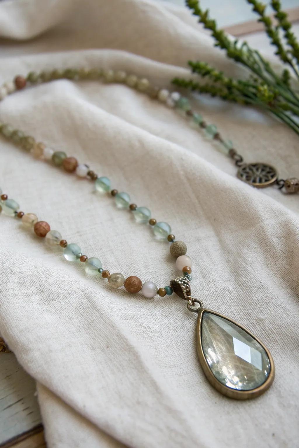 Uncover the allure of an old pendant transforming a basic necklace into a masterpiece of understated style.